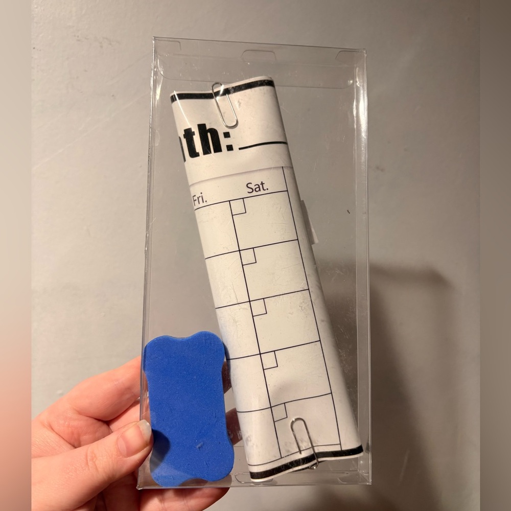 11.8”x7.8” clear dry erase board with white board eraser!